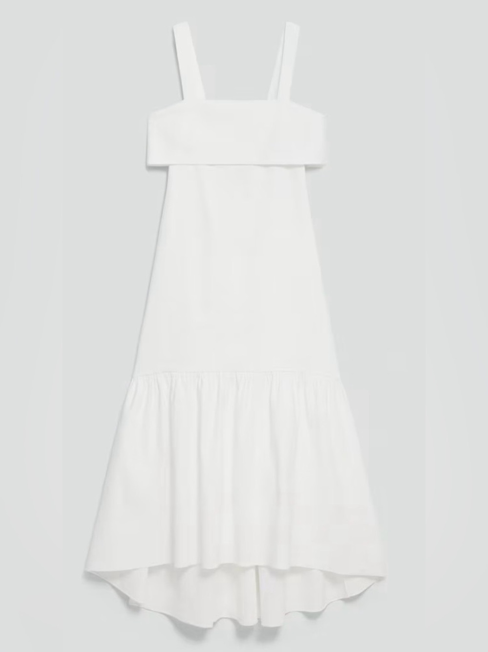 NEW Theory White Maxi Dress with Ruffle Hem